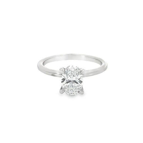 14K White Gold 1.05CT Oval Lab Grown Diamond Ring