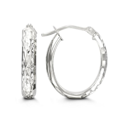 10K White Gold Hoop Earrings