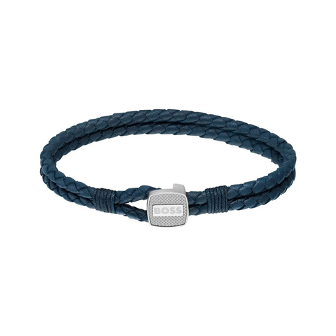 Hugo Boss Jewellery Seal Collection Men's Blue Leather Bracelet 1580293