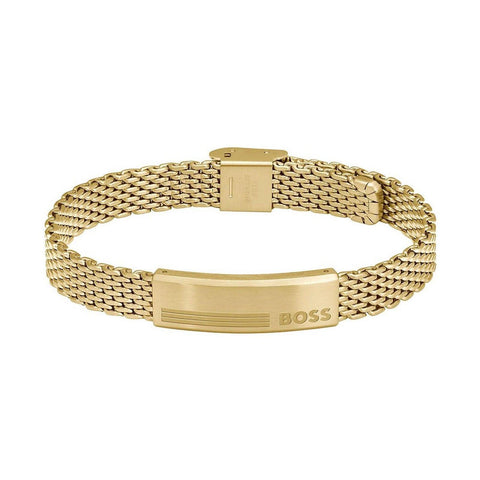 Hugo Boss Jewellery Men's Alen Gold IP Mesh Bracelet 1580610