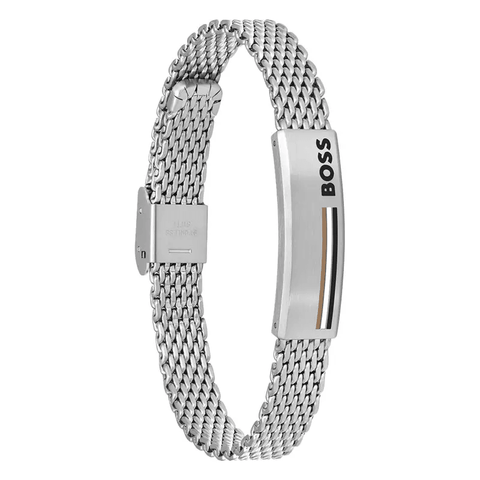 Hugo Boss Jewellery Mens Alen Stainless Steel Mesh Bracelet 1580611