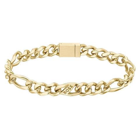 Hugo Boss Jewellery Men's Rian Logo Link Gold IP Bracelet 1580614M