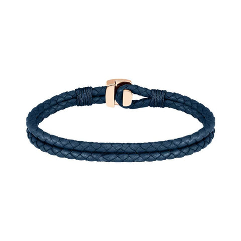 Hugo Boss Jewellery Men's Seal Blue Leather Bracelet 1580668M