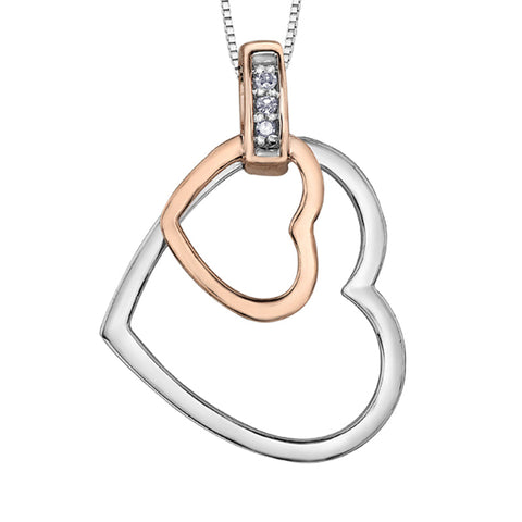 10K White Gold 0.015TDW Diamond Pendant