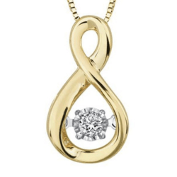 10K Yellow Gold Diamond Pulse Pendant