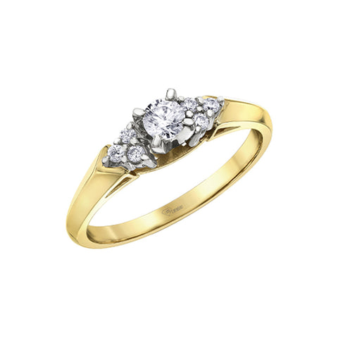 0.25TDW Canadian Diamond 10K Yellow Gold Engagement Ring