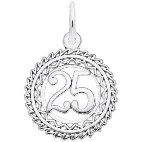 Sterling Silver Victory Number Twenty Five Charm