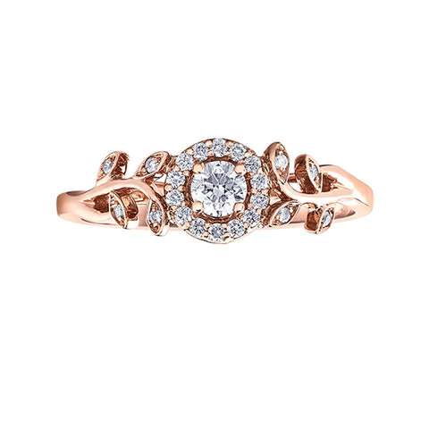 10K Rose Gold 0.25TDW Canadian Diamond Engagement Ring