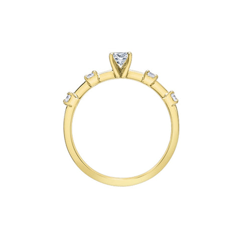 14K Yellow Gold 0.50TDW Canadian Diamond Oval Engagement Ring