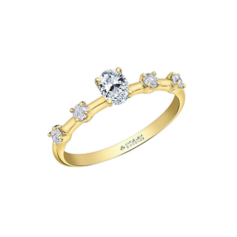 14K Yellow Gold 0.50TDW Canadian Diamond Oval Engagement Ring