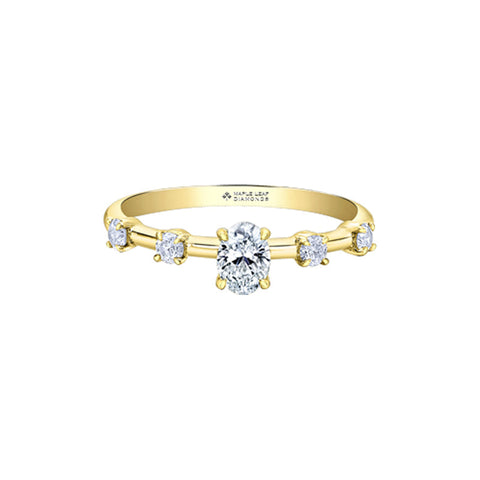 14K Yellow Gold 0.50TDW Canadian Diamond Oval Engagement Ring