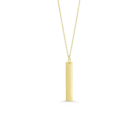 10K Yellow Gold Long Monogram Pendant