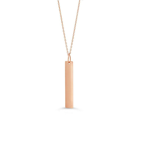 10K Rose Gold Long Monogram Pendant