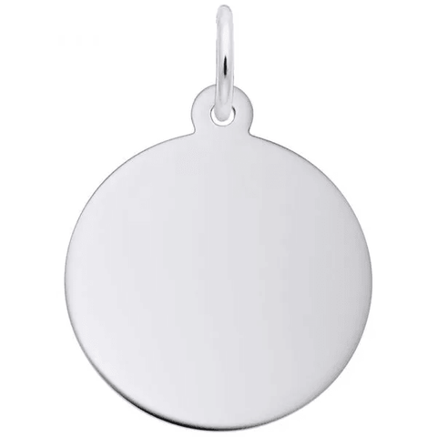 Sterling Silver Small Round Disc Classic Series Charm