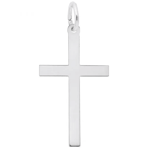 Sterling Silver Large Plain Cross Charm