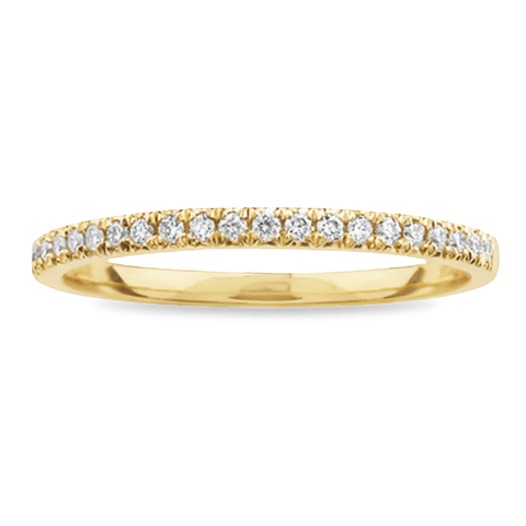 14K Yellow Gold 0.25TDW Diamond Claw Set Wedding Band