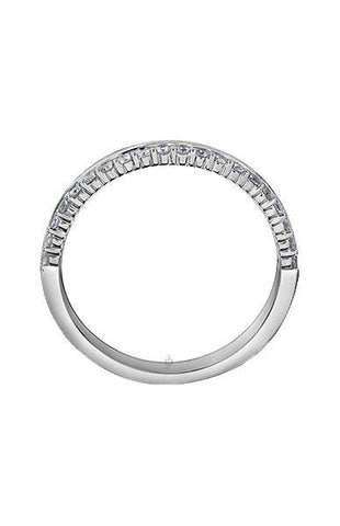 14K White Gold 0.25TDW Diamond Love Wedding Band