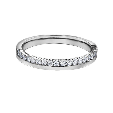 14K White Gold 0.25TDW Diamond Love Wedding Band