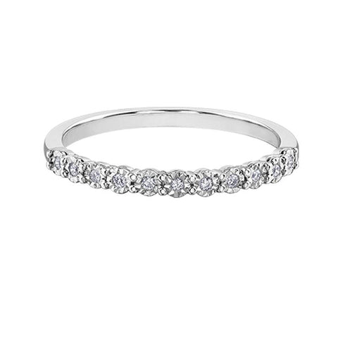 10K White Gold 0.06TDW Diamond Illusion set Band