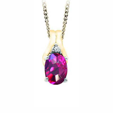 June Birthstone Pendant with Diamond Accent set in 10K Yellow gold