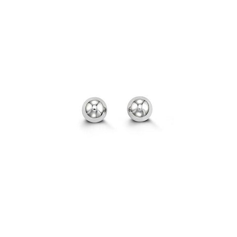 10K White Gold 4MM Ball Earrings