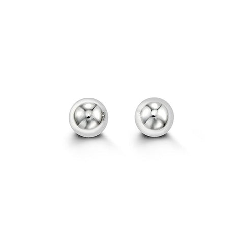 14K White Gold 6MM Ball Earrings