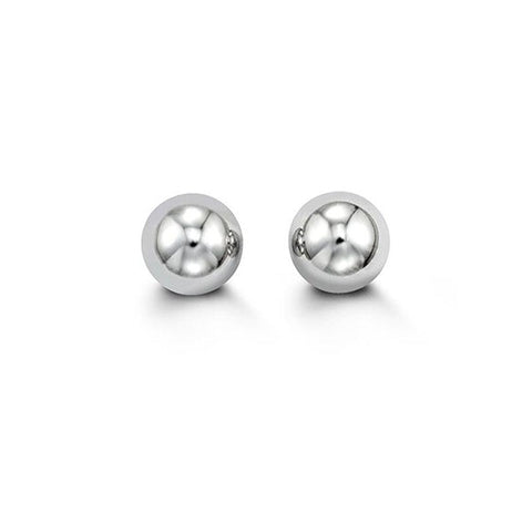 14K White Gold 7MM Ball Earrings