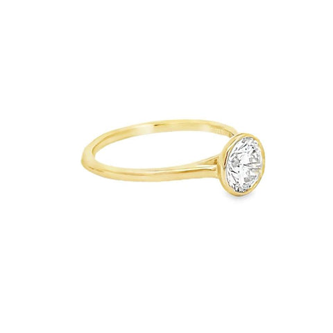 14K Yellow Gold 1.04CT Lab Grown Diamond Solitaire Bezel Ring