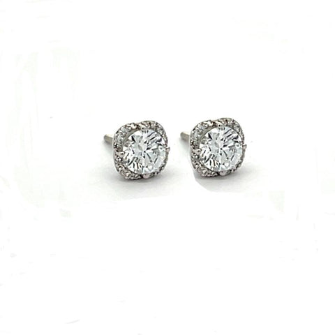 14K White Gold 1.10TDW Lab Grown Diamond Fancy Earrings