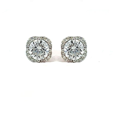 14K White Gold 1.10TDW Lab Grown Diamond Fancy Earrings