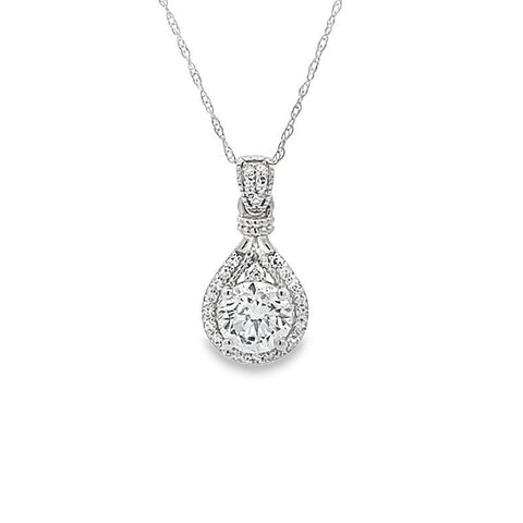 14K White Gold 1.15TDW Lab Grown Diamond Pendant