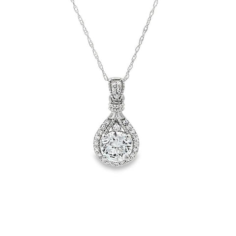 14K White Gold 1.15TDW Lab Grown Diamond Pendant