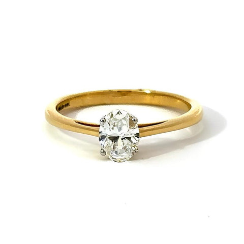 14K Yellow Gold 0.50CT Oval Lab Grown Diamond Ring