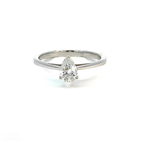 14K White Gold 0.50CT Pear Lab Grown Diamond Ring