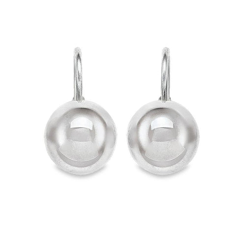 14K, 18K White Gold High Polish French Back Ball Earrings