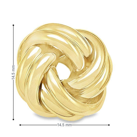 14K, 18K Yellow Gold Love Knot Stud Earrings