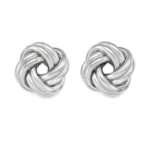 Love Knot Earrings in 14K White Gold