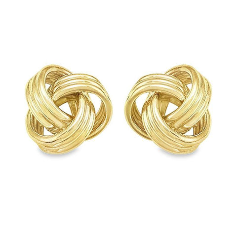 Love Knot Stud Earrings in 10K Yellow Gold