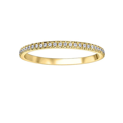 10K Yellow Gold 0.15TDW Diamond Claw Set Wedding Band