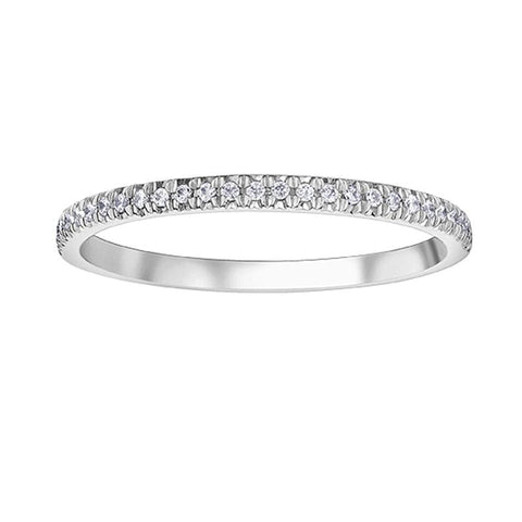 14K White Gold 0.25TDW Diamond Claw Set Wedding Band