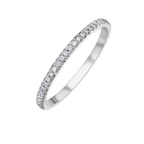 14K White Gold 0.25TDW Diamond Claw Set Wedding Band