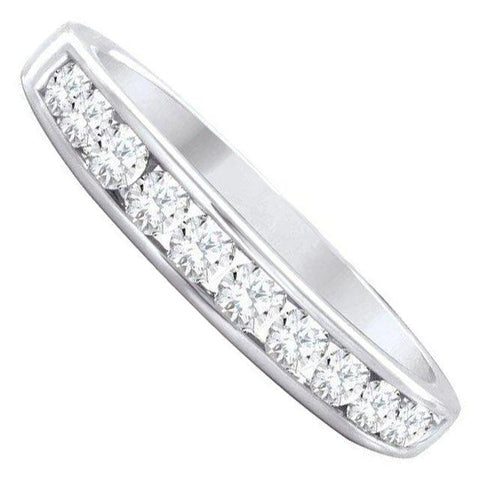 10 Karat White Gold 0.50TDW Diamond Channel Set Semi Eternity Wedding Band