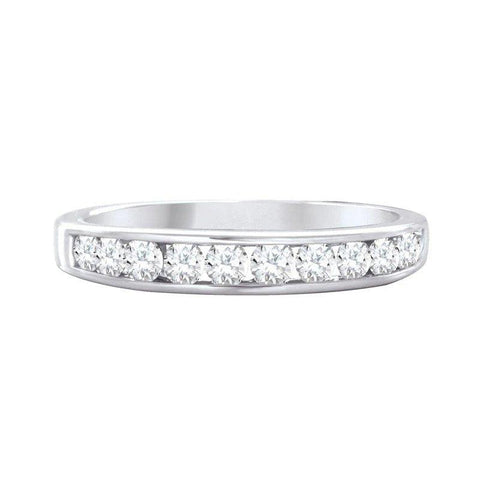 10 Karat White Gold 0.50TDW Diamond Channel Set Semi Eternity Wedding Band