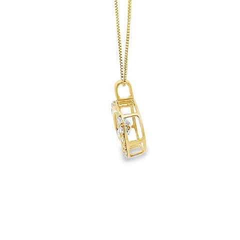 14K Yellow Gold 1.05TDW Lab Grown Diamond Dancing Pendant