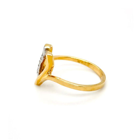 10K Yellow Gold 0.06TDW Diamond Accent Heart Ring