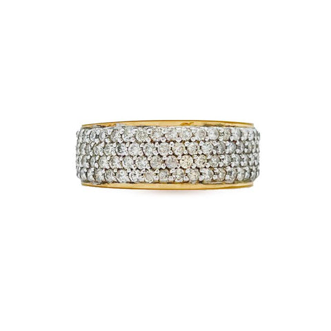 10K Yellow Gold 1.00TDW Diamond French Pave Anniversary Band