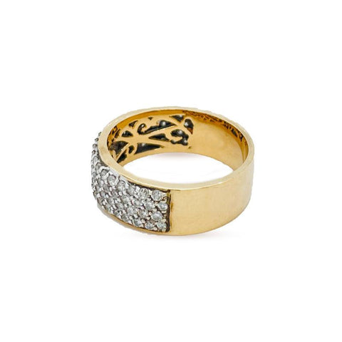 10K Yellow Gold 1.00TDW Diamond French Pave Anniversary Band