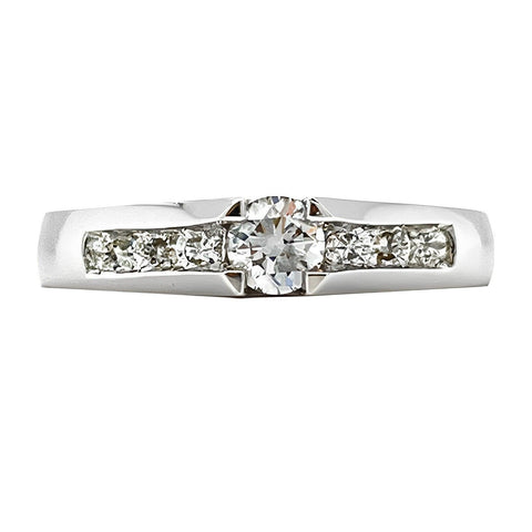 14K White Gold 0.29CT Diamond Solitaire Engagement Ring