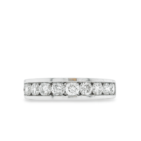 14K White Gold 0.75CT Ten Diamond Anniversary Band