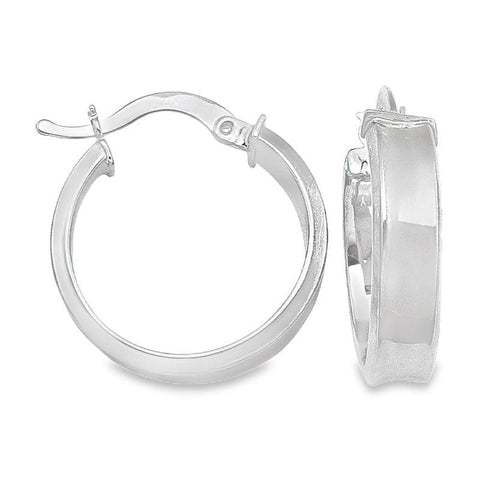 10k and 14k White Gold 4.7mm Tube Round Hoop Earrings